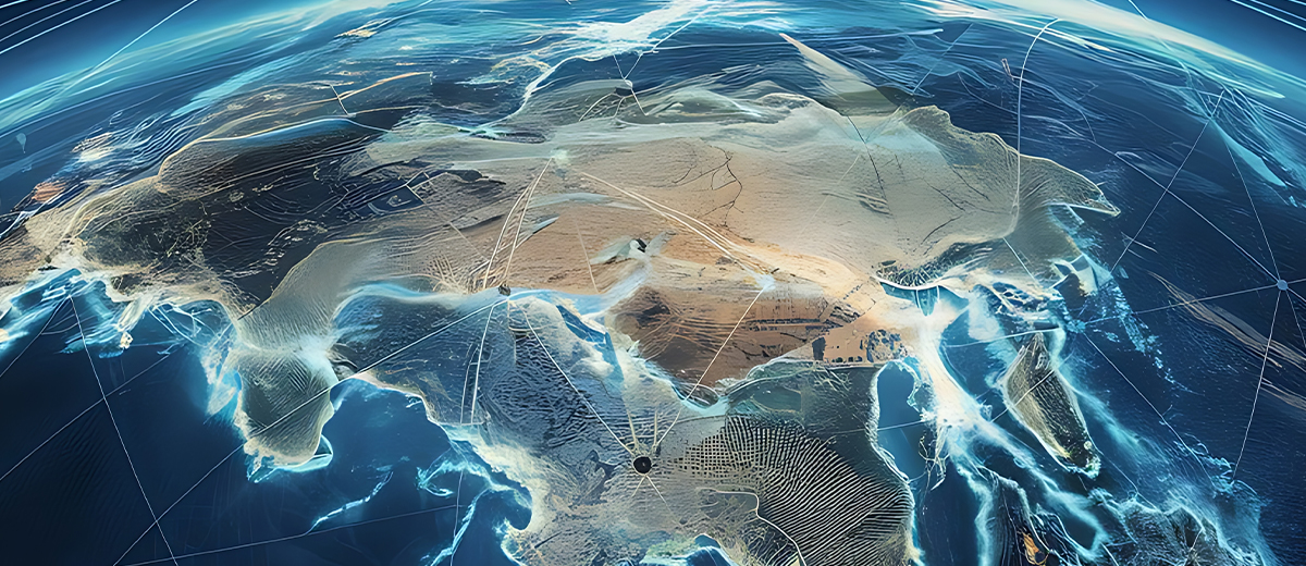 World map highlighting Asia-Pacific trade routes radiating from Hong Kong